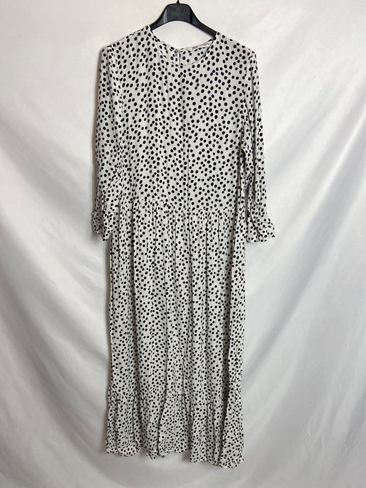 ZARA. White polka dot dress, size XS
