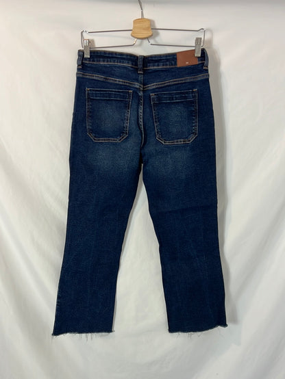ZARA. Denim cropped bolsillos. T 40