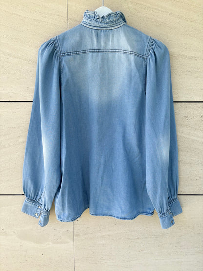 BA&SH. Camisa denim cuello volante
