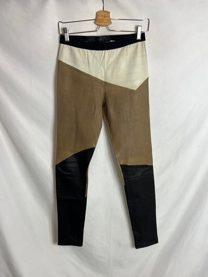 NEIL BARRETT. Tricolor leather leggings. TS (Tara)