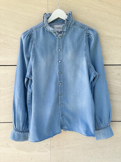 BA&SH. Camisa denim cuello volante