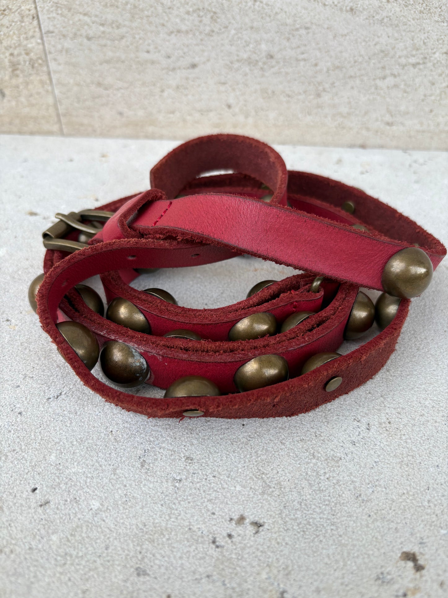 ZADIG&amp;VOLATIRE. Red double-wrap leather belt. TS/M