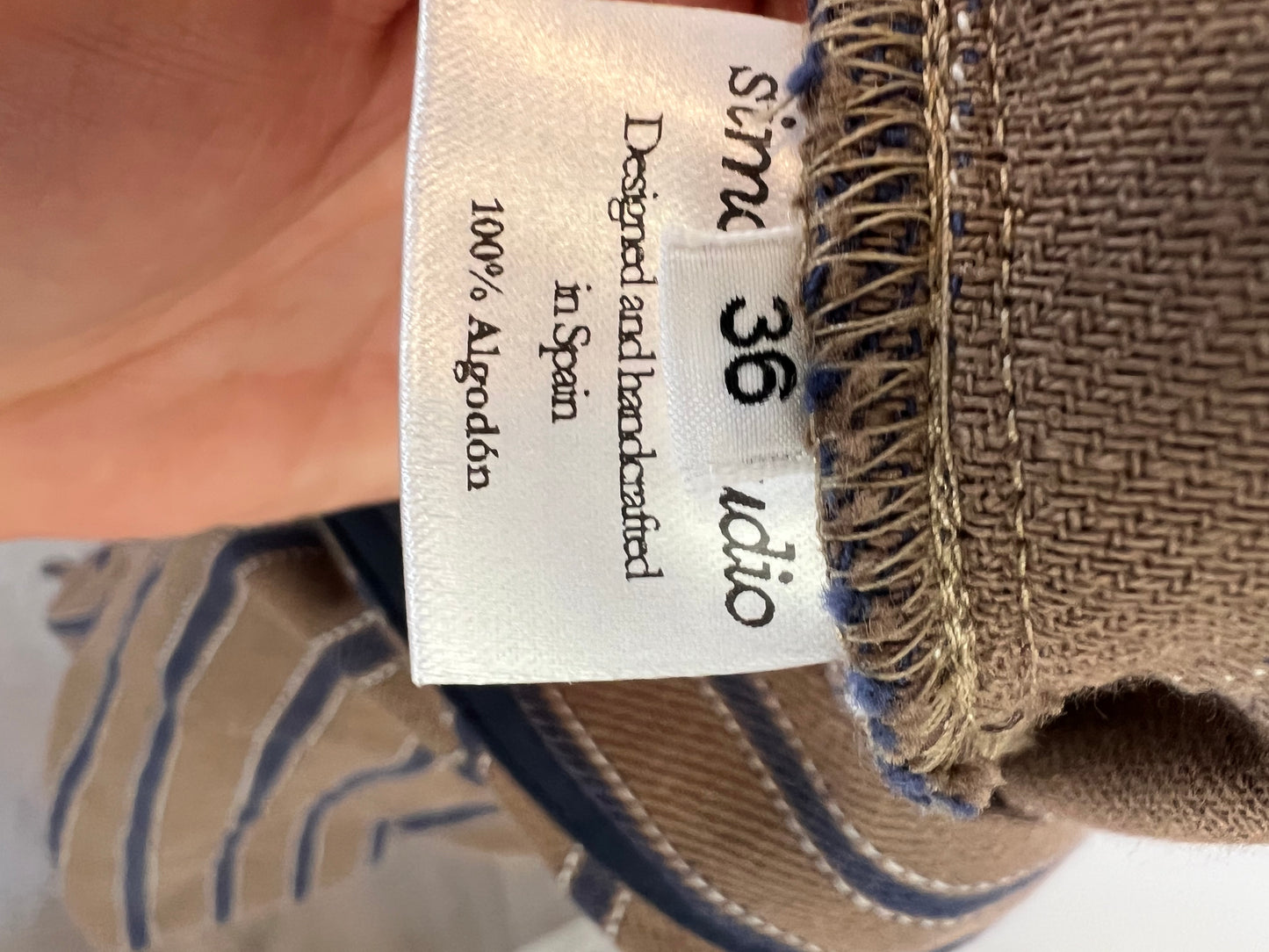 SIMONA STUDIO. Brown striped trousers, size 36