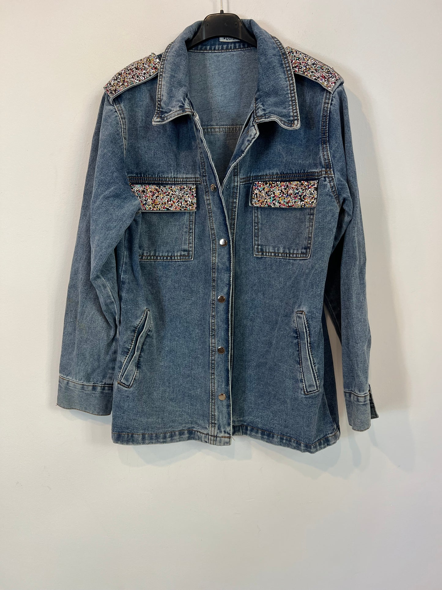 DORADO. Chaqueta denim abalorios TU(S/M)