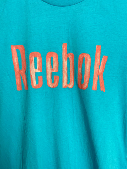 REEBOK. Blue logo T-shirt. XS