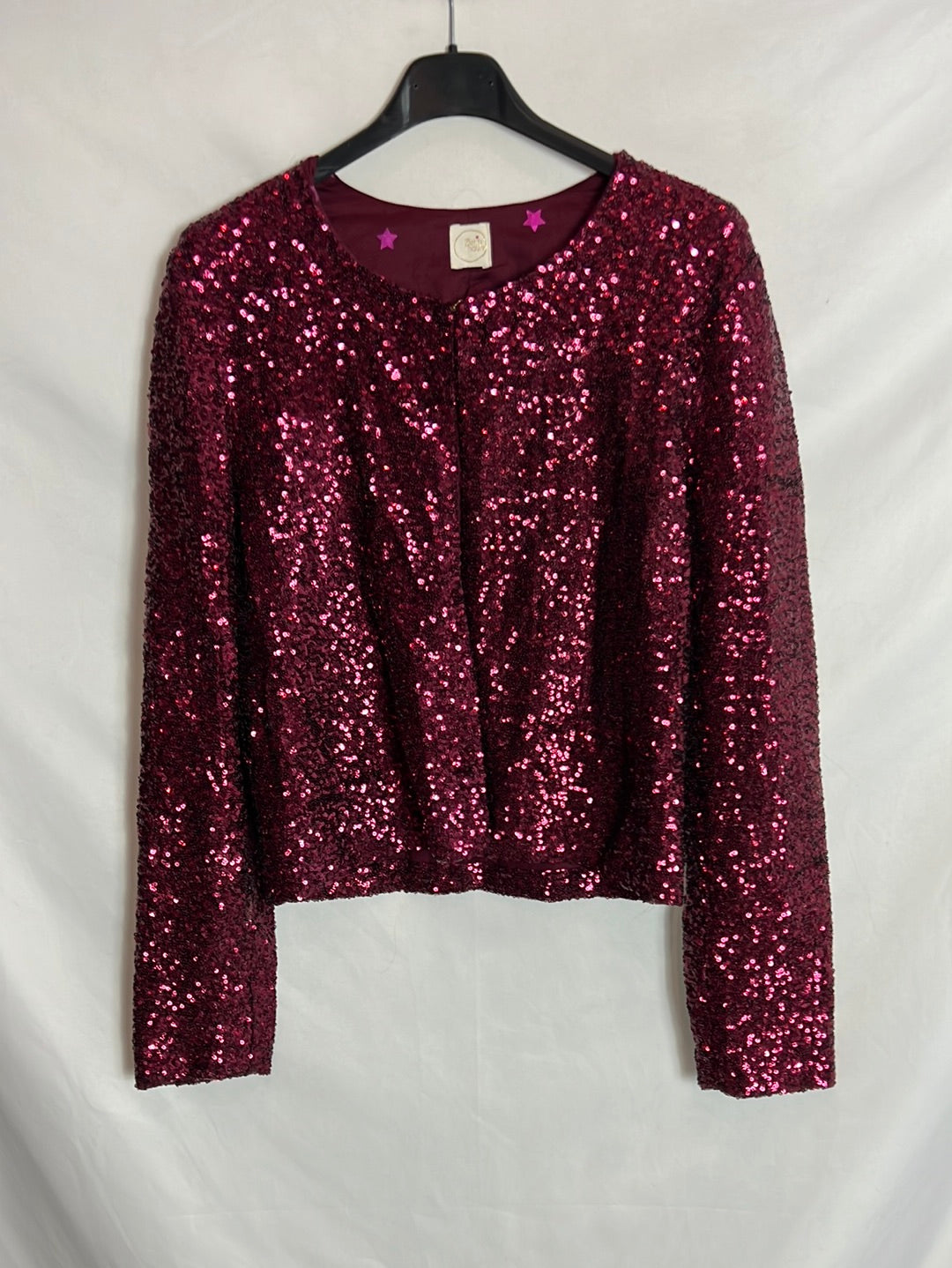 FROM PETITS HAUTS. Pink sequin jacket. T 1(S)