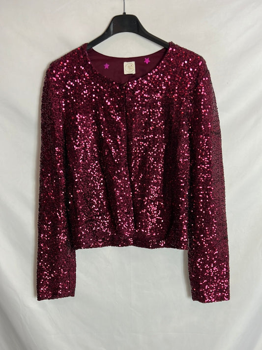 FROM PETITS HAUTS. Pink sequin jacket. T 1(S)
