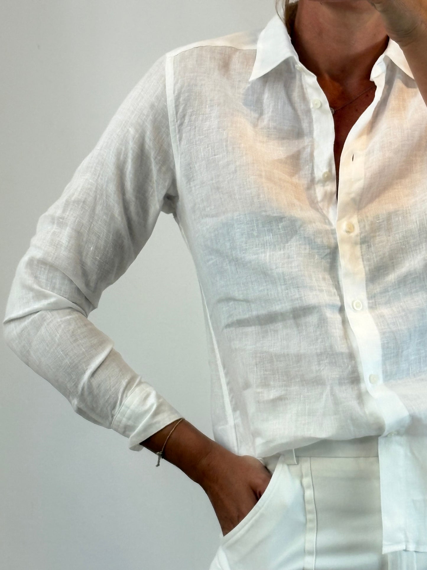 UNIQLO. Camisa blanca lino. T XS