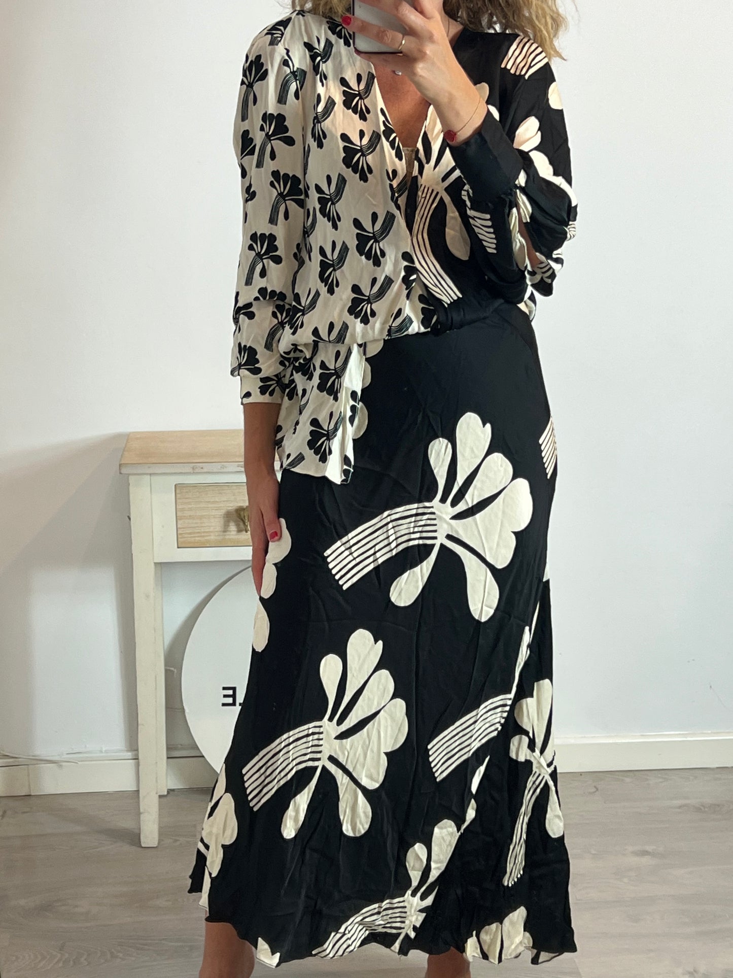 ZARA. Two-tone satin long dress. TM