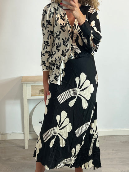 ZARA. Two-tone satin long dress. TM