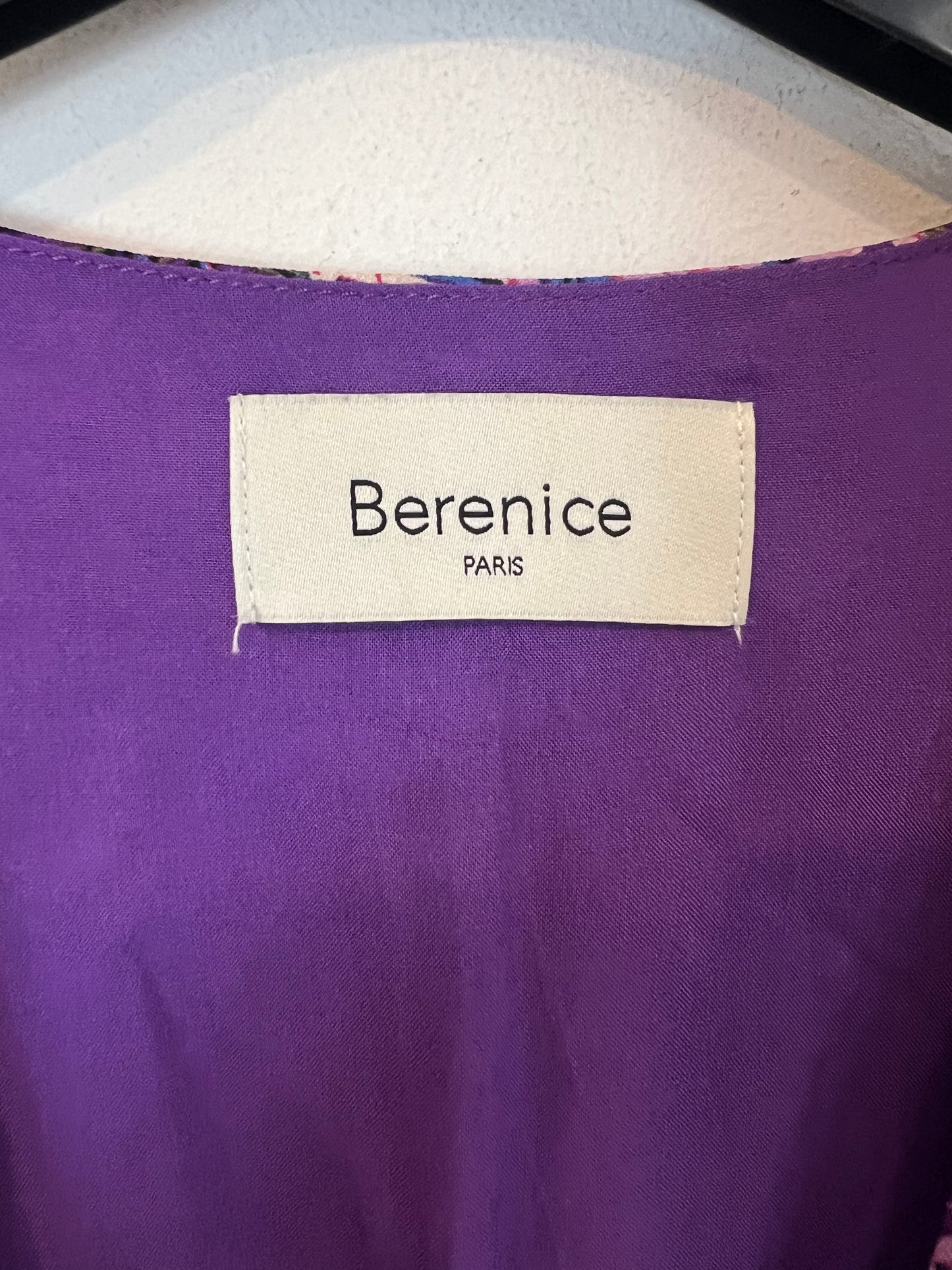 BERENICE. Vestido largo estampado detalle cintura. T 34 (S)