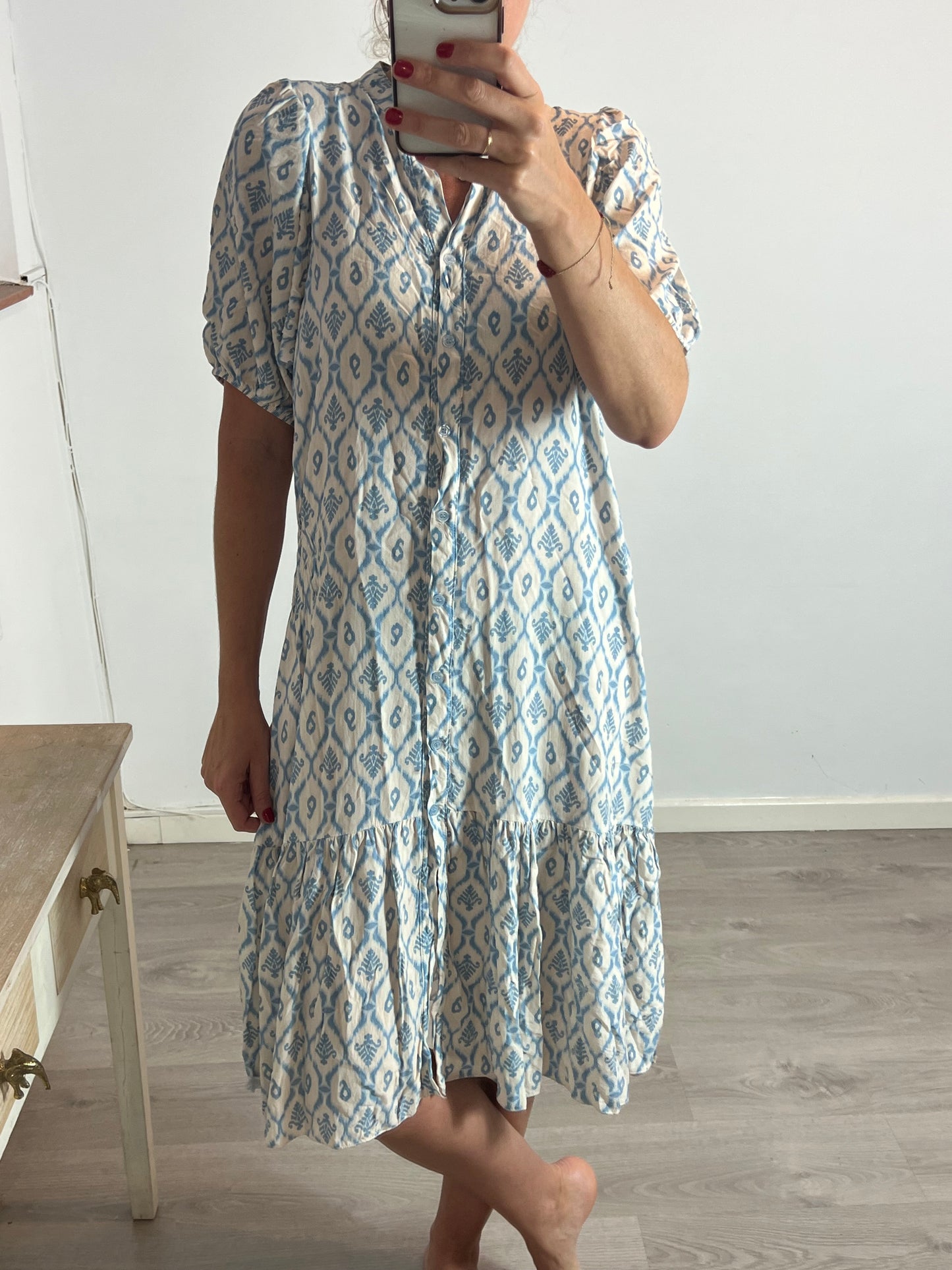 MINDTRAVELER. Blue print midi dress. YOU (M)