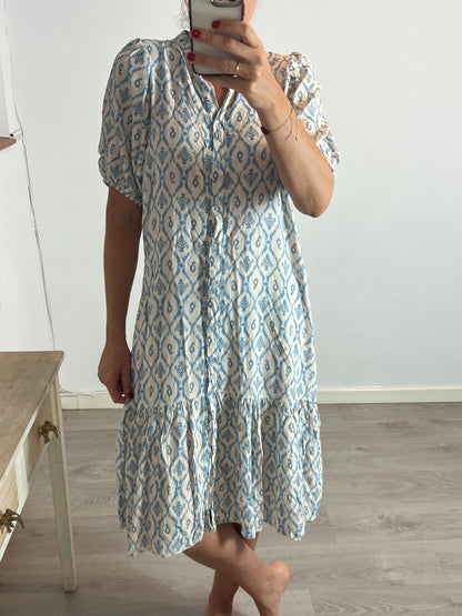 MINDTRAVELER. Blue print midi dress. YOU (M)