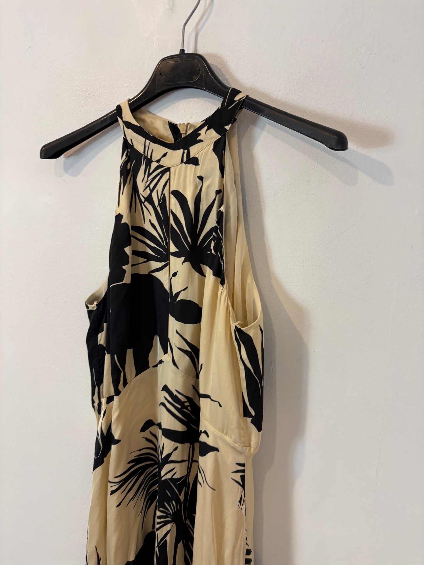 MASSIMO DUTTI. Vestido midi halter estampado