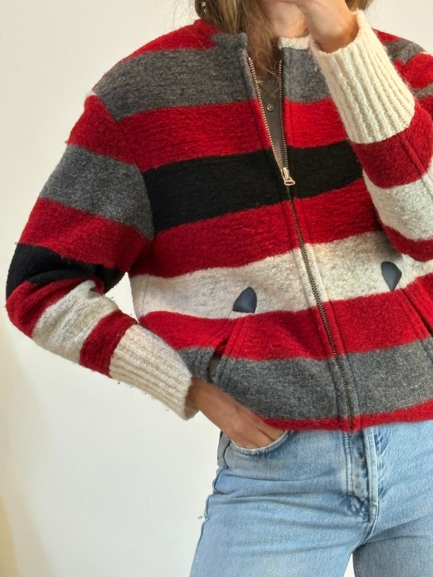 ISABEL MARANT ÉTOILE. Chaqueta tricolor lana