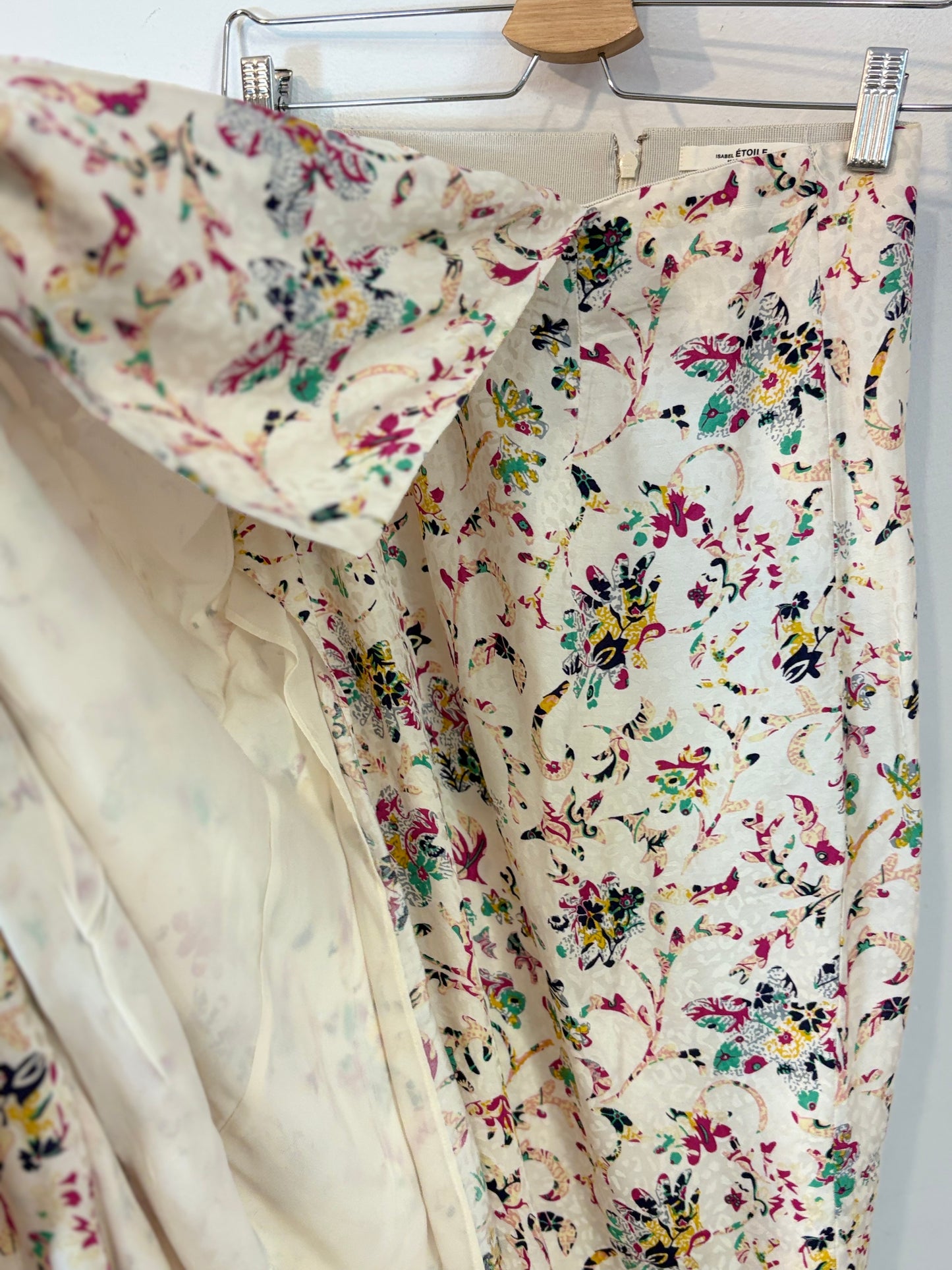 ISABEL MARANT ÉTOILE. Falda larga estampada fruncido