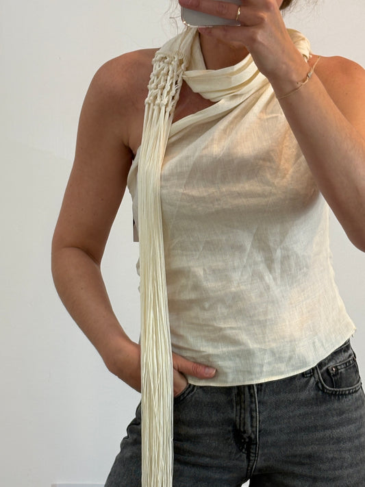 ZARA. Top lino asimétrico. T M