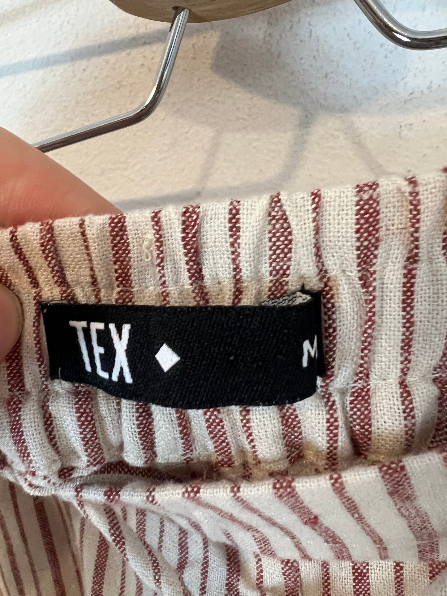 TEX. Striped flowing Bermuda shorts. TM