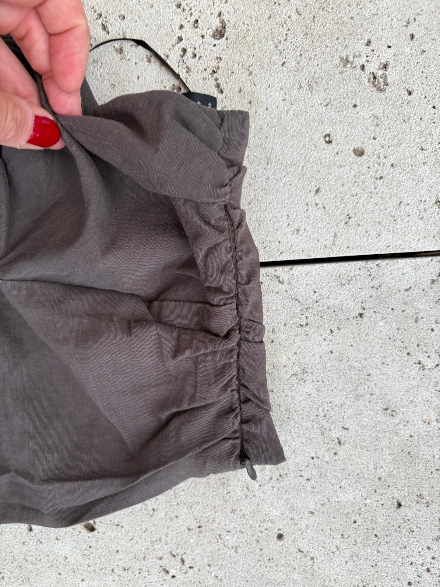 ZARA. Top elástico asimétrico con lino