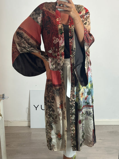 ZARA. Kimono fluido estampado T.s