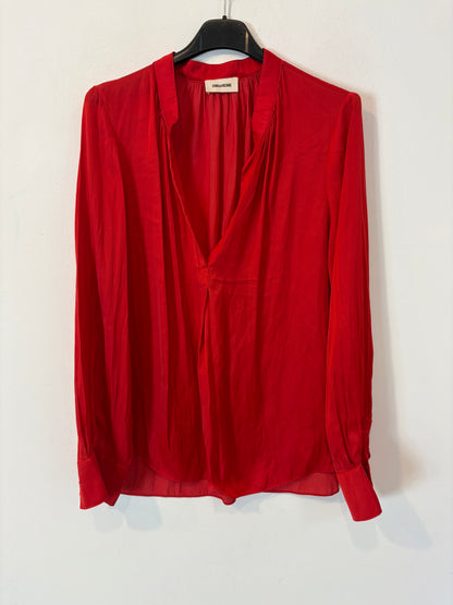 ZADIG & VOLTAIRE. Blusa roja satén fluida. T S