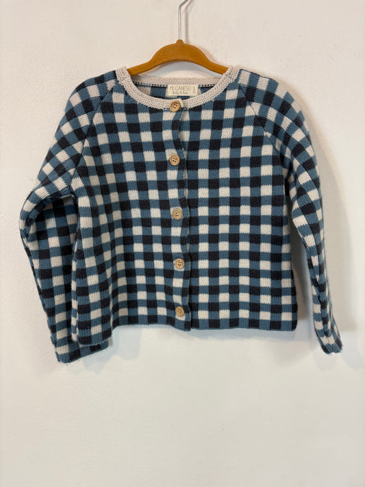 MI CANESÚ. Chaqueta punto cuadros con lana. T 36 meses
