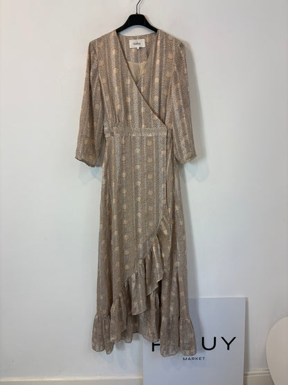 BA&SH. Vestido midi satinado cruzado