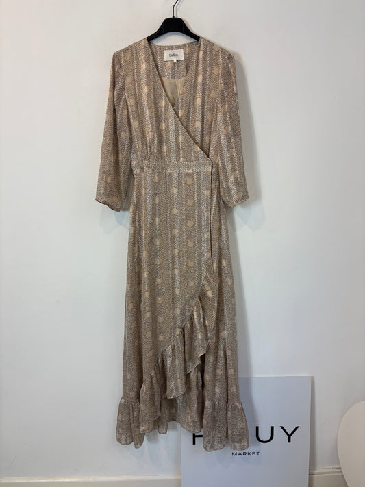 BA&SH. Vestido midi satinado cruzado