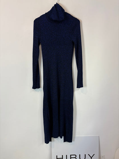 ZARA. Vestido largo punto hilos metalizados