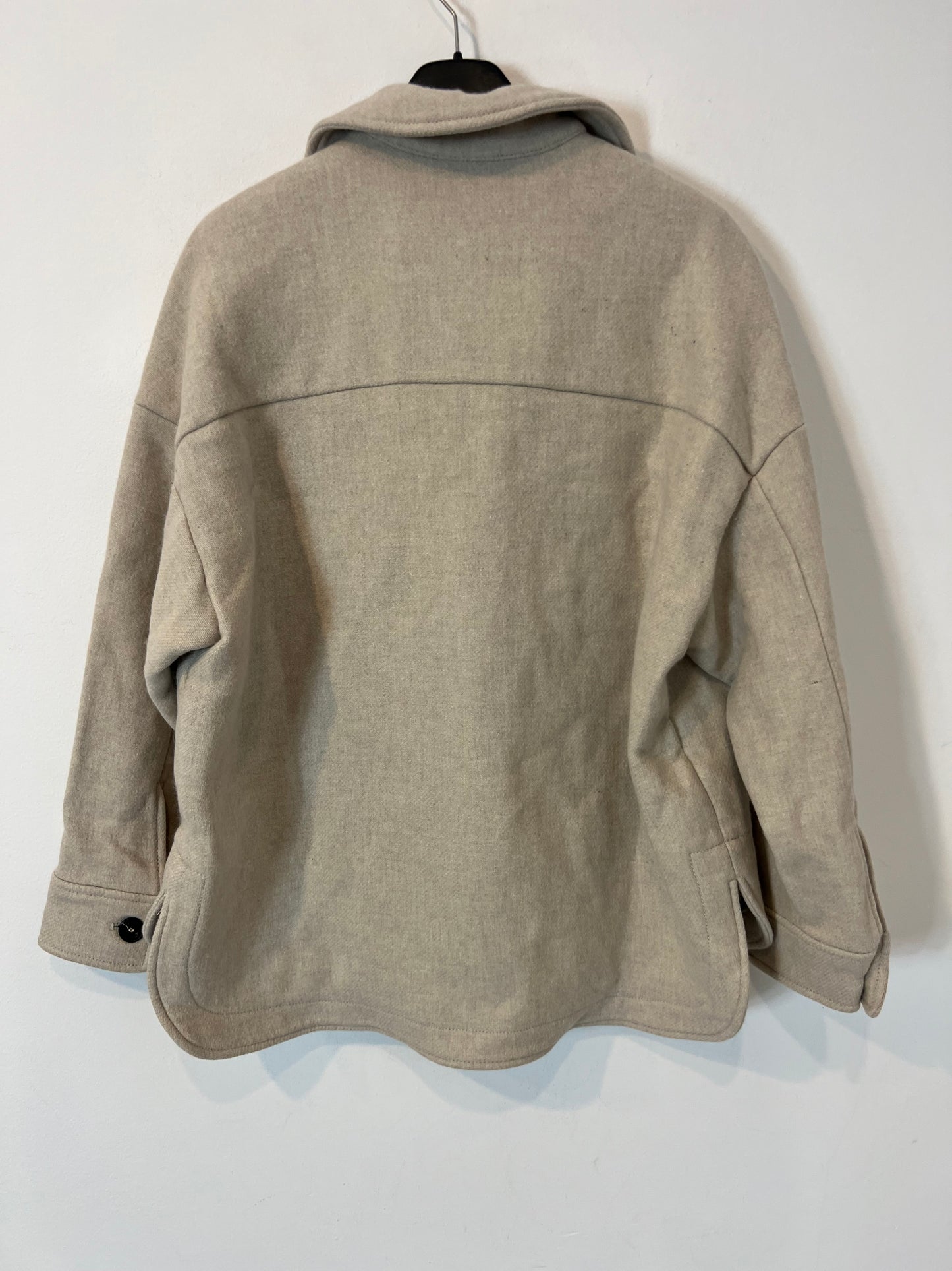ZARA. Chaqueta lana beige botones T.m