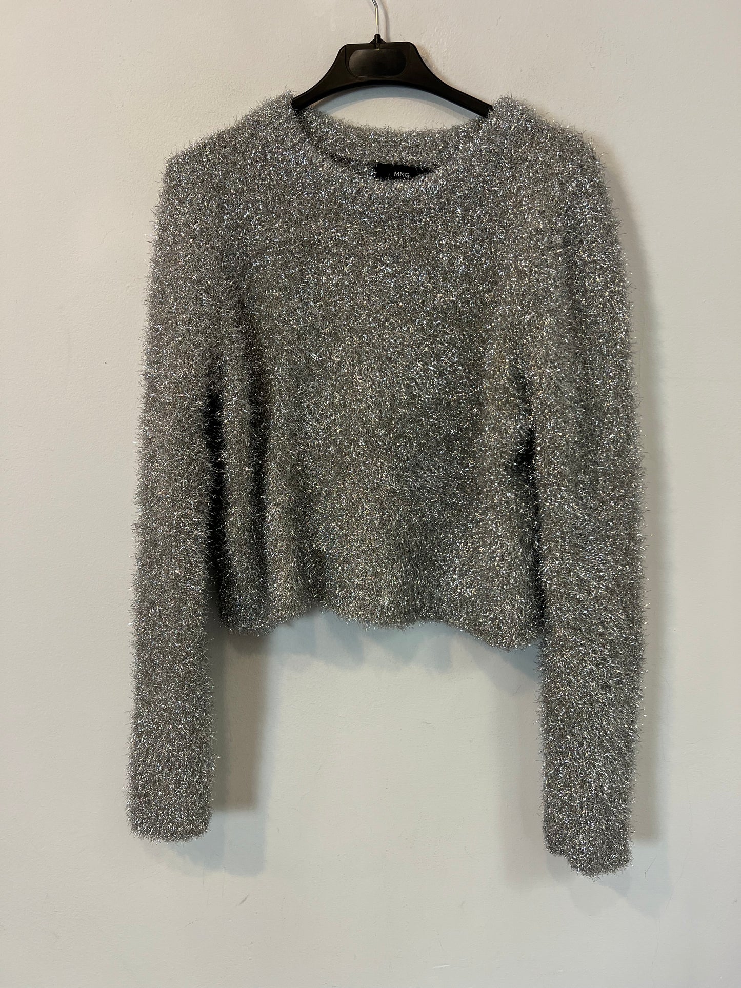 MANGO. Jersey plateado textura