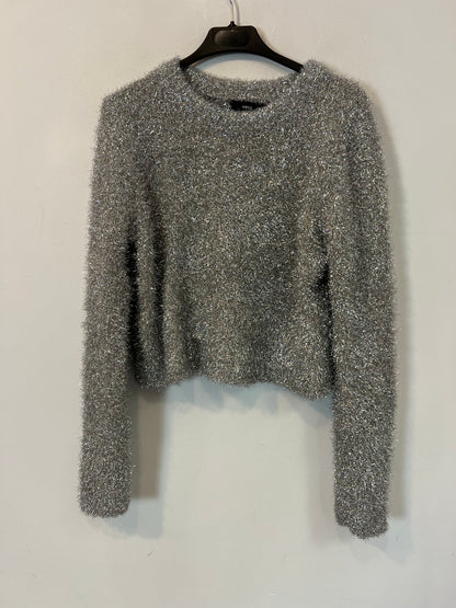 MANGO. Jersey plateado textura