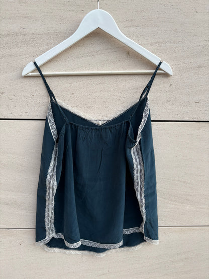 ZADIG & VOLTAIRE. Top azul petróleo seda