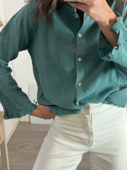 CARLOTA&CO. total look verde tejido bambula T.s/m