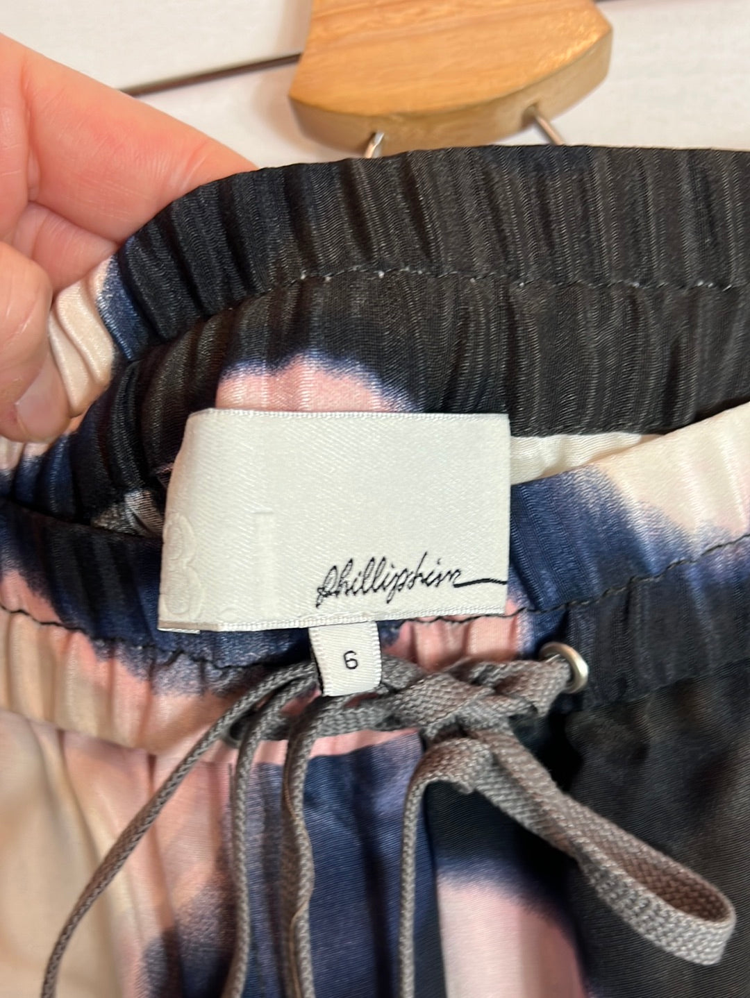PHILLIP PLEIN. Printed silk trousers. Size 6 (40)