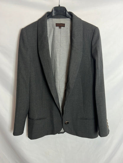 ADOLFO DOMÍNGUEZ. Textured gray blazer. T40