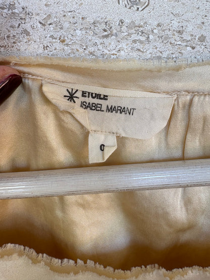 ISABEL MARAN ETOILÉ. Blusa beige seda bordada T.0(XS)