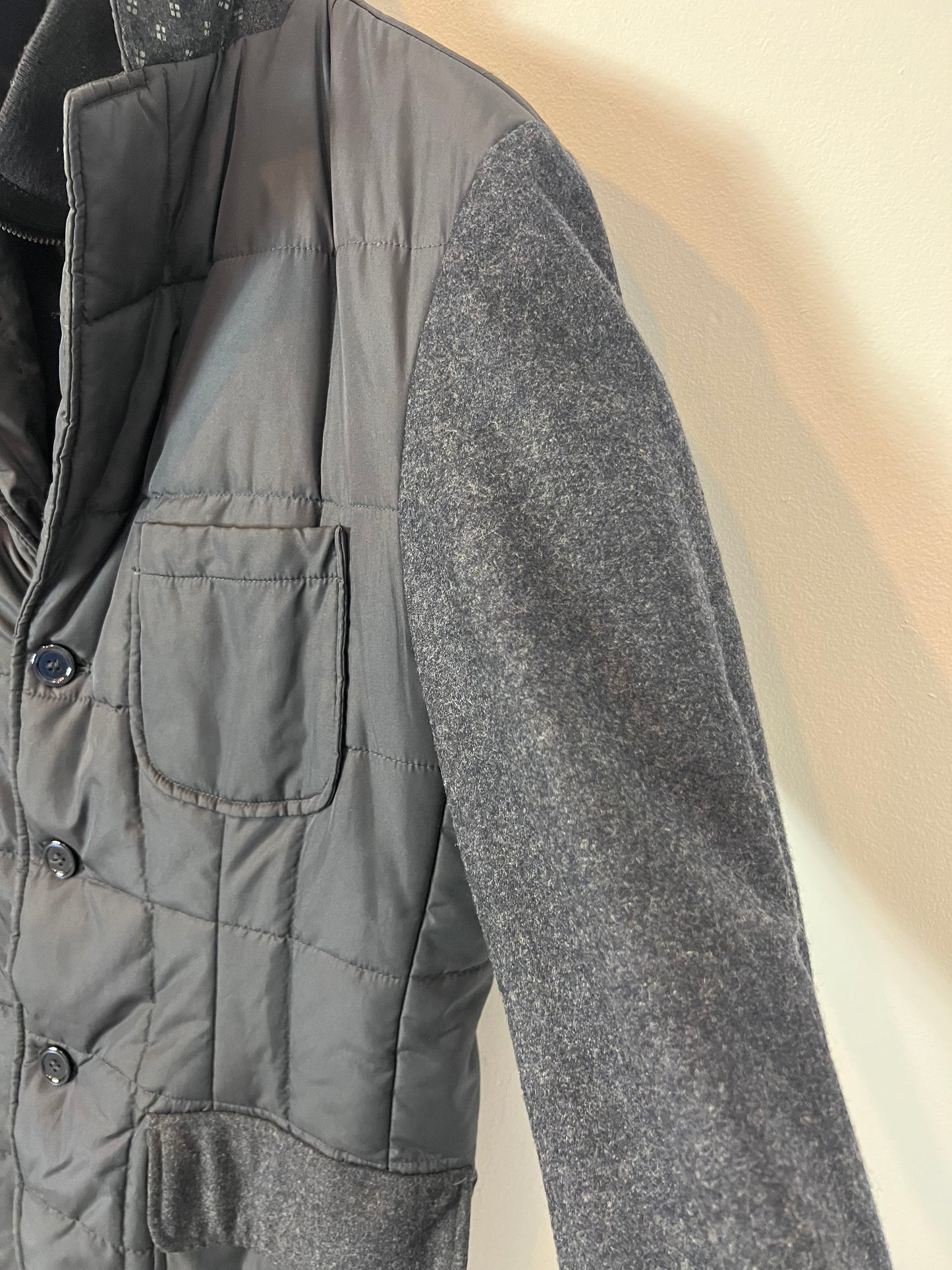 EMIDIO TUCCI. Men's blue double-textured jacket. TM