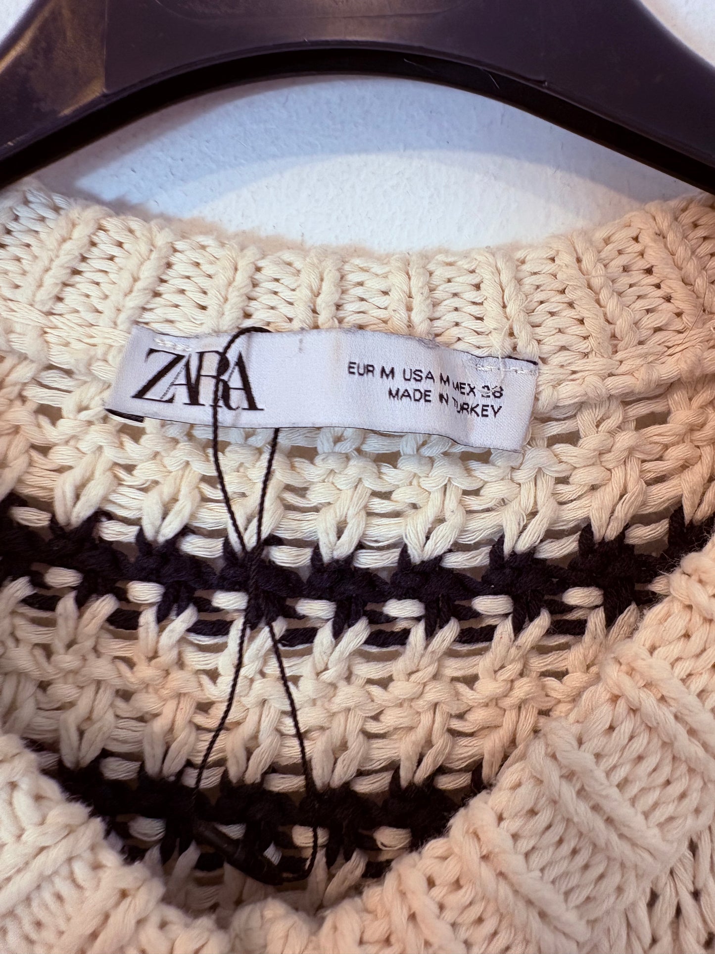 ZARA. Chaqueta punto grueso rayas