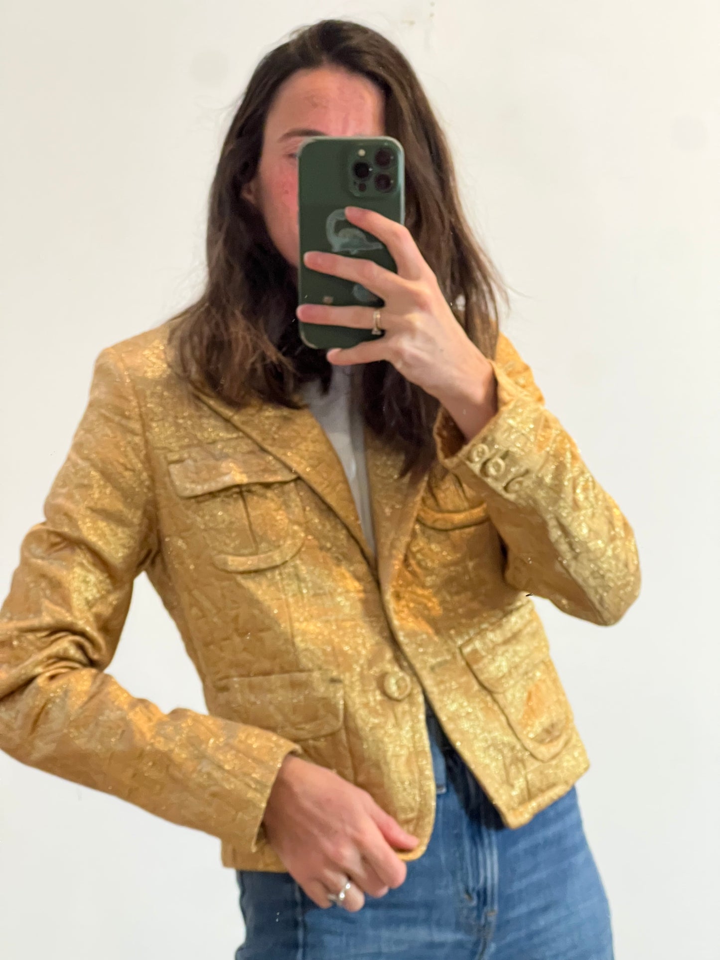 PINKO.Chaqueta dorada T.38