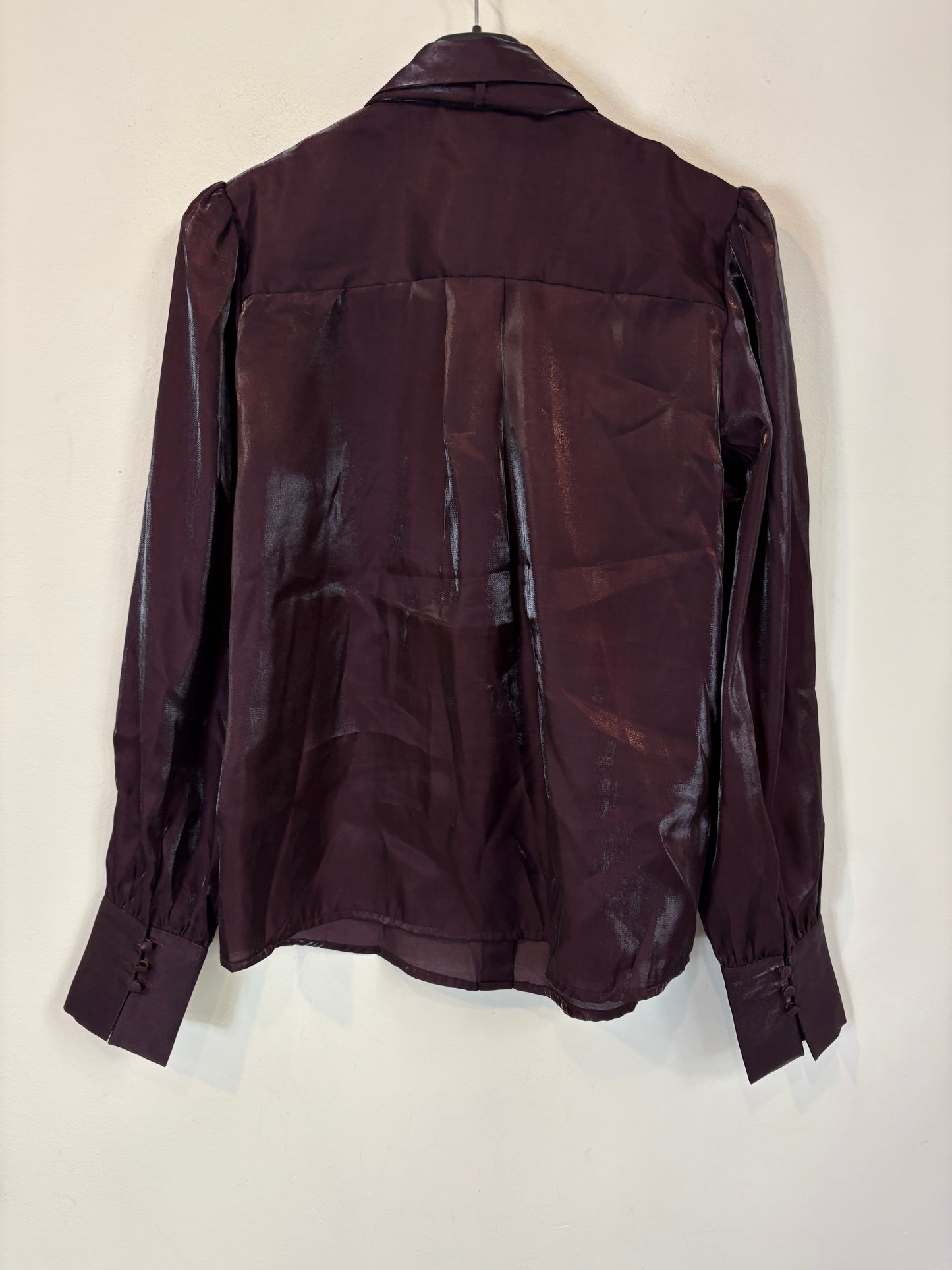 VILA. Shiny burgundy blouse size 36