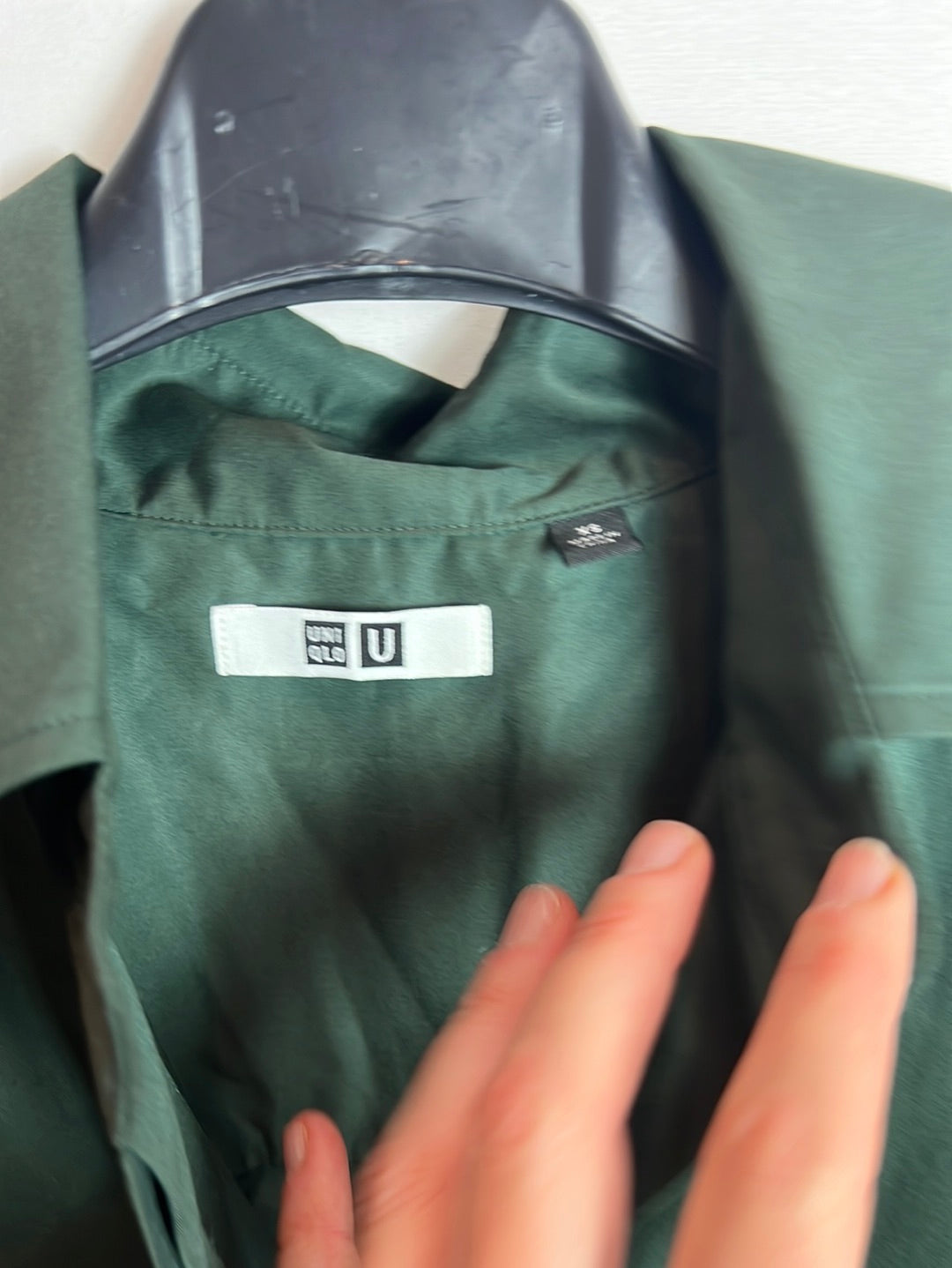 UNIQLO. Camisa verde oscuro algodón. T XS (s/m)