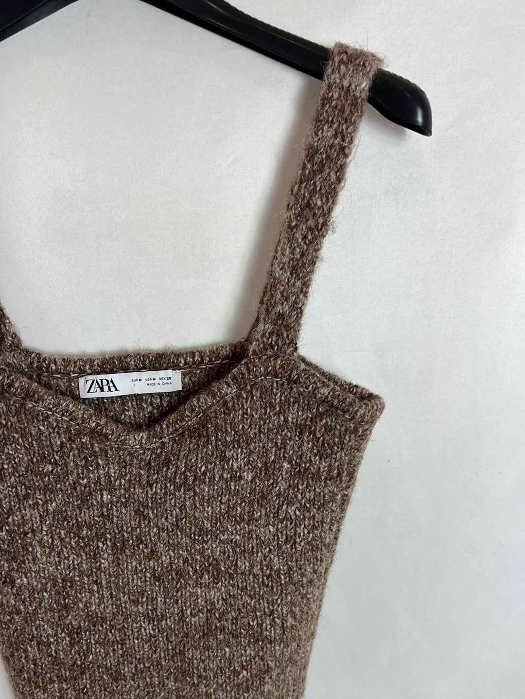 ZARA. Croptop punto jaspeado T.m