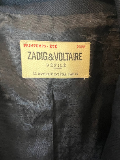 ZADIG&amp;VOLTAIRE. Long blue wool coat. T.S.
