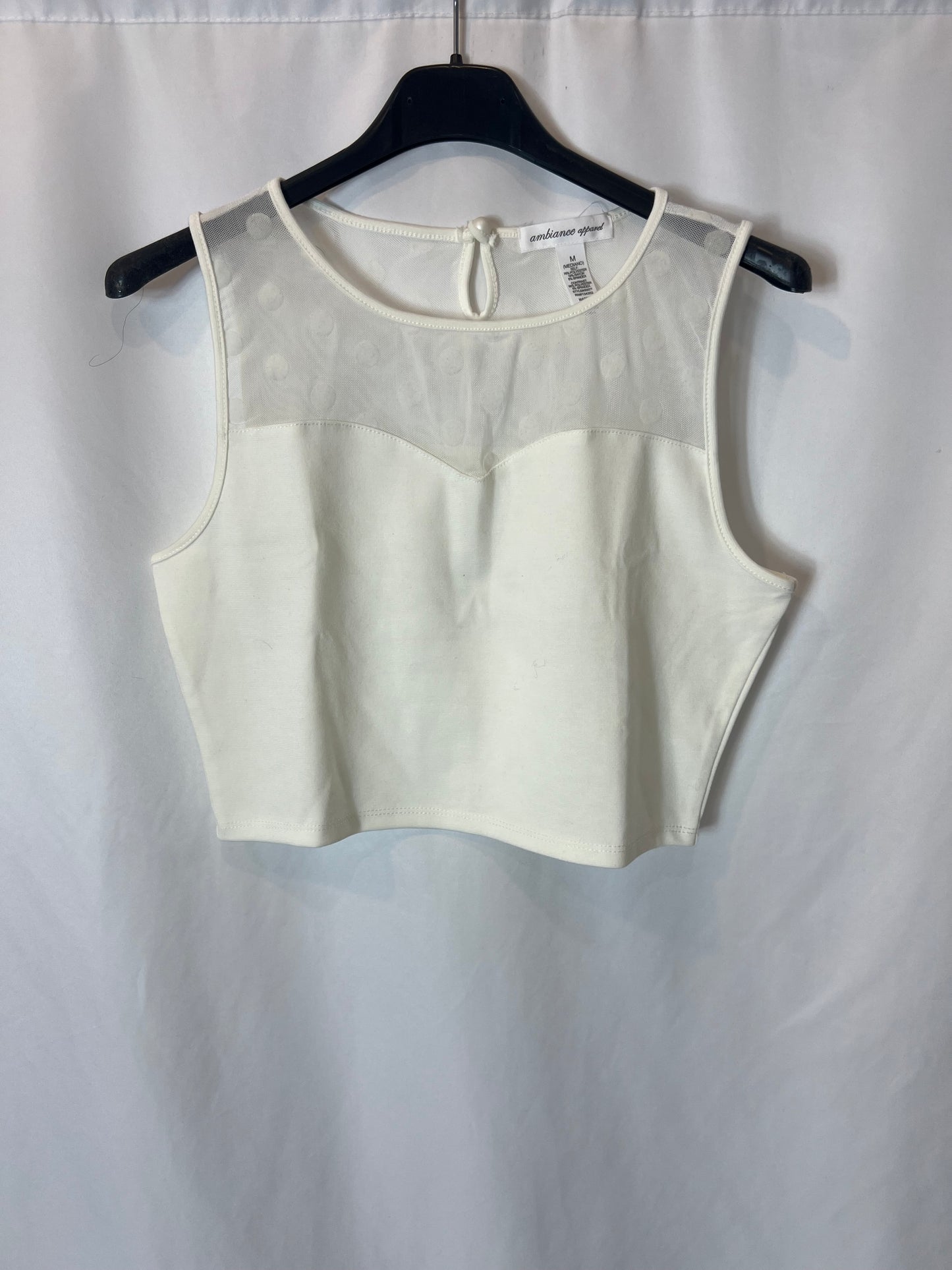 AMBIANCE APPAREL. Top blanco plumeti T.m