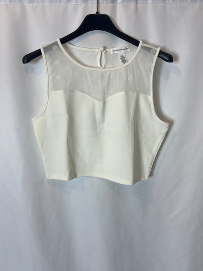 AMBIANCE APPAREL. Top blanco plumeti T.m