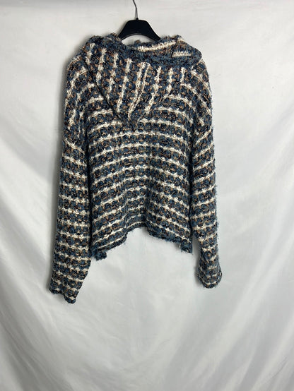 ZARA. Jersey hilos dorados capucha. TM