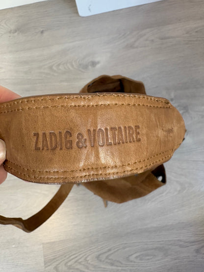 ZADIG & VOLTAIRE. Bolso bandolera ante flecos