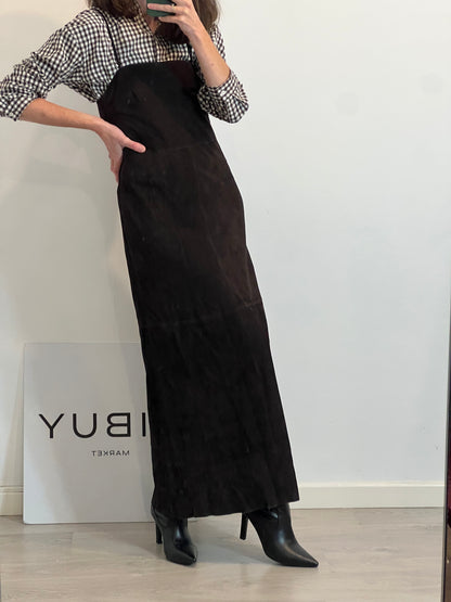 MASSIMO DUTTI. Vestido midi piel