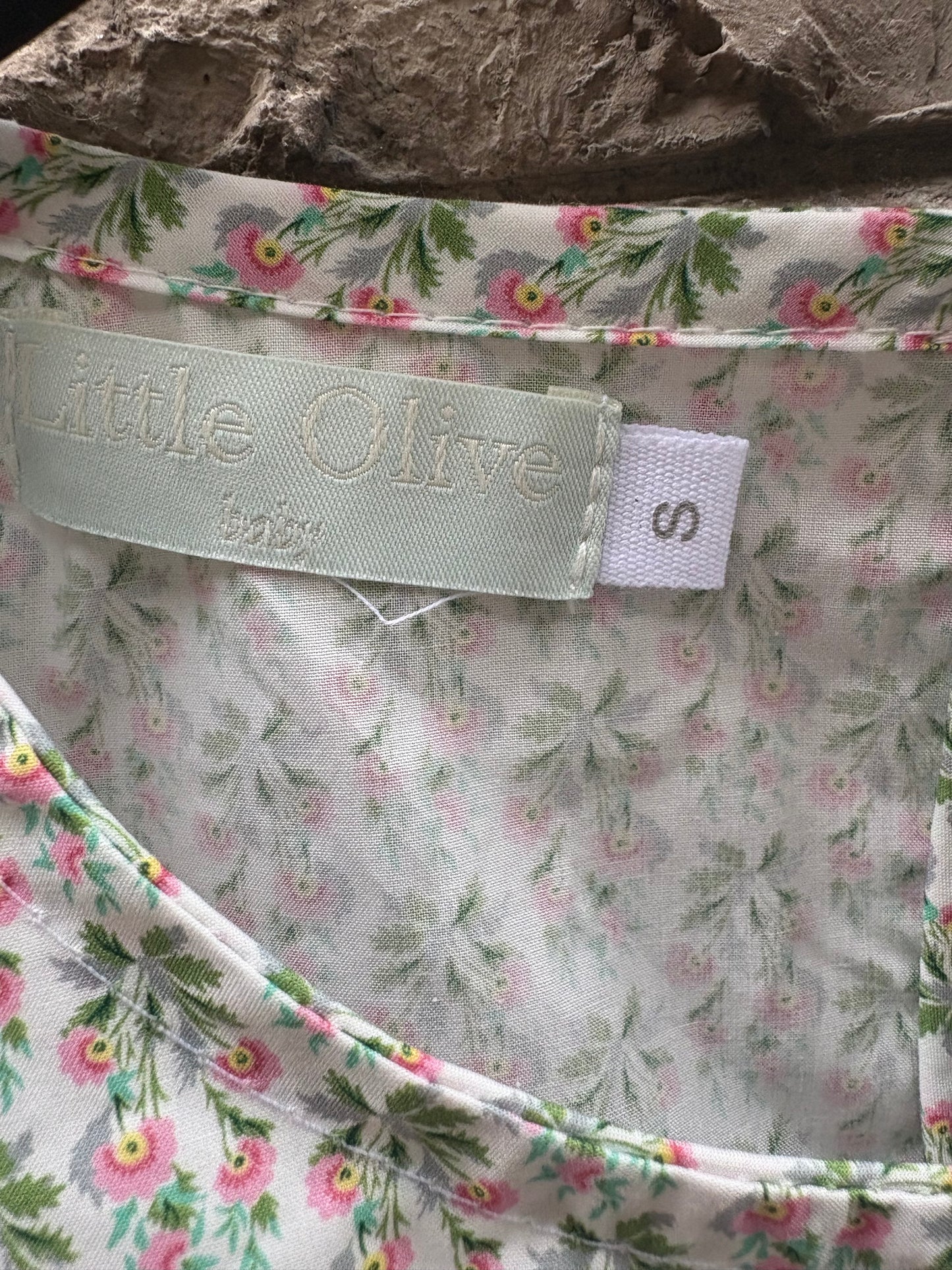 LITTLE OLIVE. Green liberty blouse. T.S.